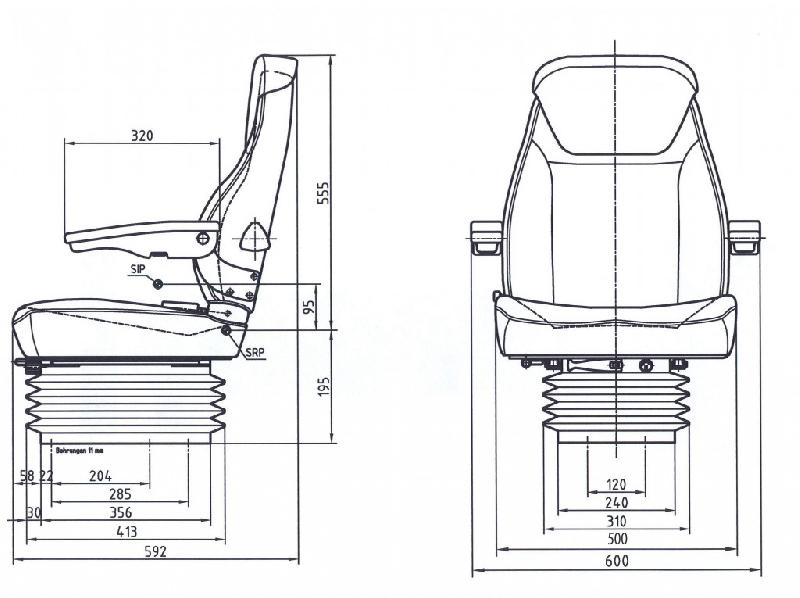 Siege tracteur suspension mecanique etroite mgv84 / c1_1