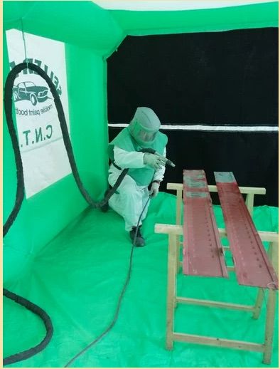 Cabine gonflable SELLERPRO - modèle Aéro 3 - 10x5x4m, dédiée à l’aérogommage/sablage/grenaillage_1