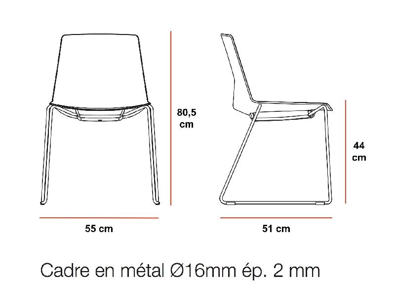 Chaise de réunion CLUE pied traineau - Offisit - Bleu foncé_1