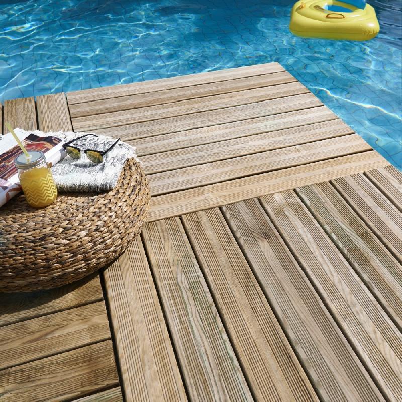 Dalle bois Julia - 50 x 50 cm - Épaisseur 35 mm - Classe 4 - Vis inox_1