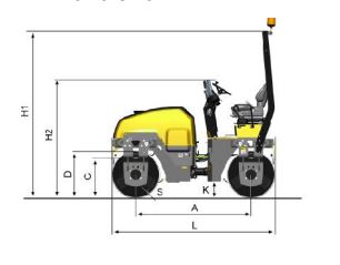 Rouleau tandem enrobé CC1200 - poids 2710kg - moteur Kubota D1703-M - compactage PV3_1