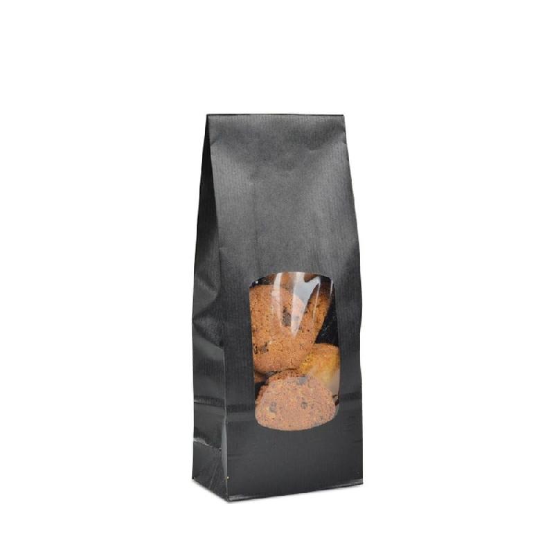 Sac kraft SOS fenêtre noir 9+5x20.5cm - par 100_1