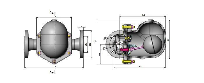 Sk-55 - Purgeurs à flotteur Ayvaz - Pression de service jusqu’à 16 bars - Température maximum 250°C_1