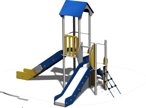 Structure pour aire de jeux 2 tours accolées - gamme alpha - al11204i_1