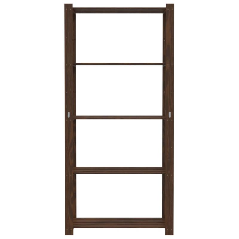 Vidaxl support de rangement à 5 niveaux marron 80x38x170 cm bois pin 373396_1