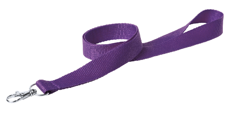 Tour de cou en polyester violet - avec mousqueton en métal - 10g_1