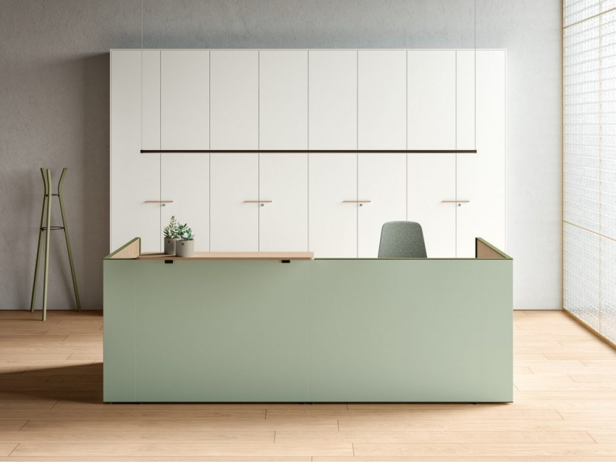Banque d'accueil personnalisable OUTLINE - configurations variées et design moderne_1
