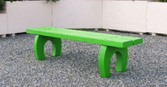 Banquette Chêne arrondie en béton armé - Livrée en kit avec boulonnerie et notice de montage - Longueur 185 cm, Largeur 40 cm, Hauteur 47 cm, Poids 150 kg_1