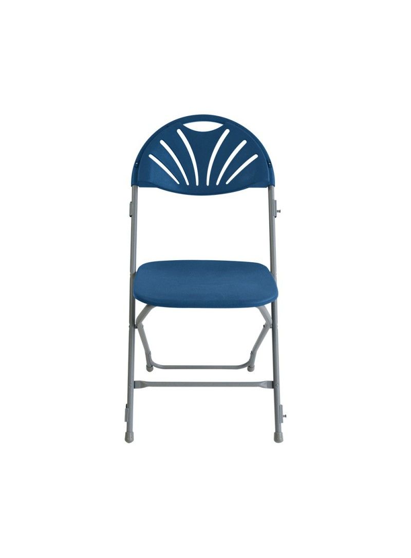 Erica - Chaise pliante attachable et empilable en plastique - Vif Furniture - Gris/Bleu - Extérieur/Terrasse_1