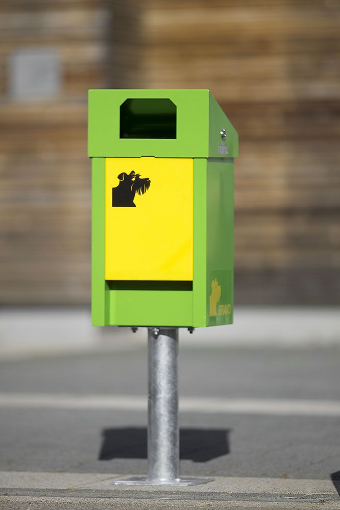 532.001 - 532.061 - Poubelle publique Abes 35L avec distributeur intégré de canisacs - Acier inoxydable et revêtement poudre_1