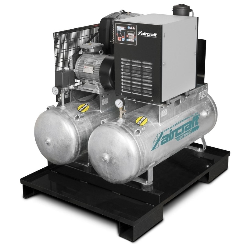 Compresseur Aircraft Airprofi DUO 853/2x100/10 KK - 2023087 - bicylindre haute performance, cuve galvanisée 2x100L, 10 bar_1