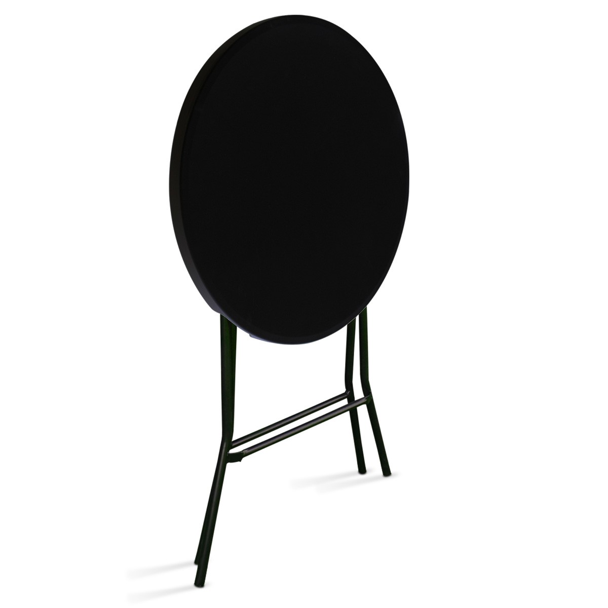 Mange-debout pliant noir - Table haute 110 cm - Plateau PEHD et structure acier époxy - Diamètre 80 cm_1