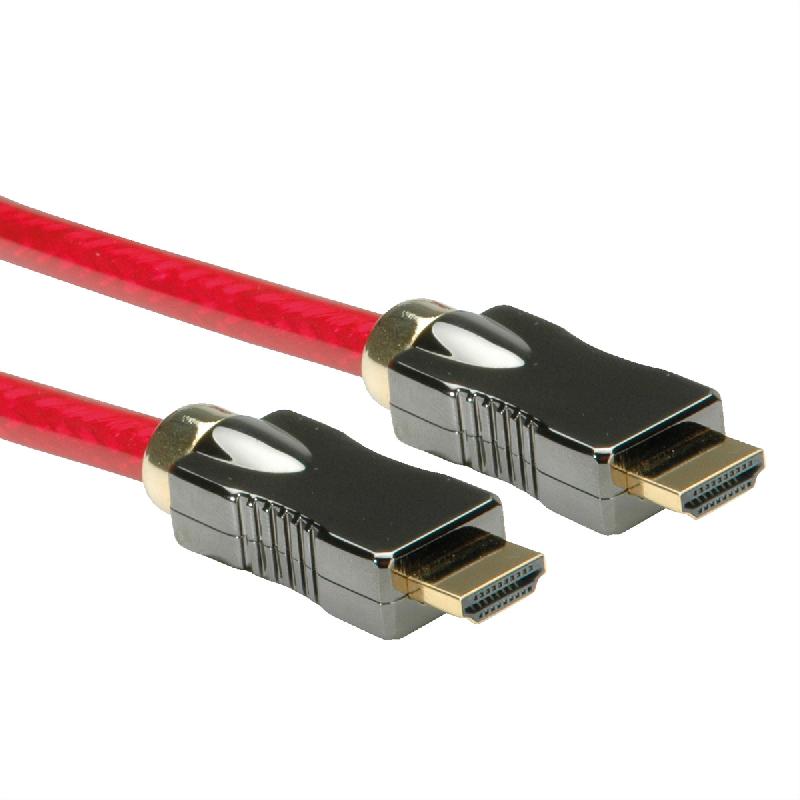 ROLINE Câble HDMI 8K (7680 x 4320) avec Ethernet, M/M, rouge, 3 m_1