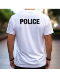 Tshirt blanc marquage Police - Militaires, Gendarmerie, Police et Sécurité_1