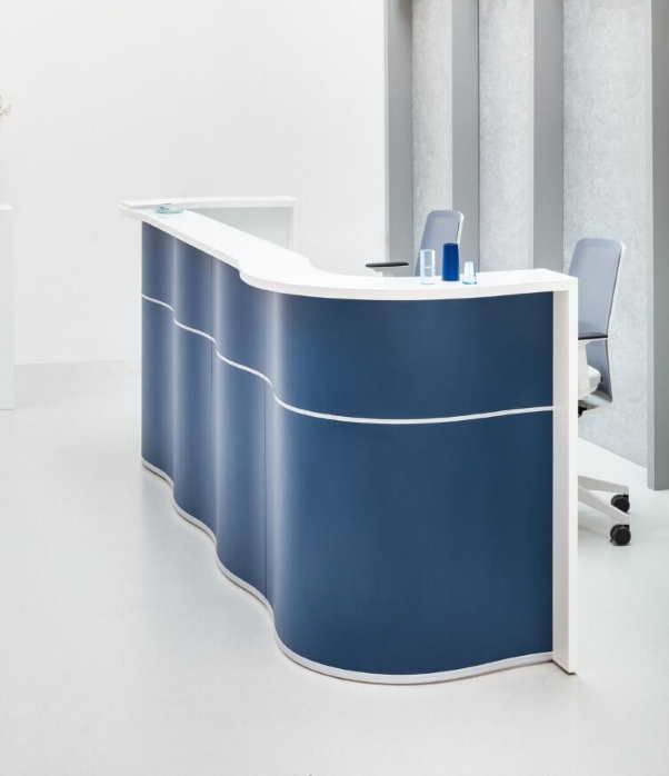 Banque d'accueil contemporaine VAGUE - Design organique et finitions personnalisables_1