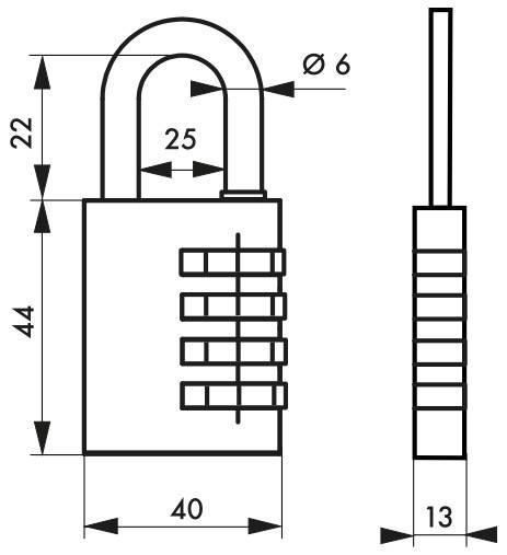 Cadenas à clé Thirard - Aluminium rouge 40 mm - Combinaison modifiable - Réf. 00012044_1