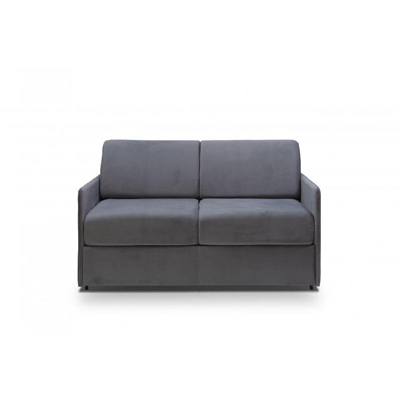 Canapé lit express Colosse - Couchage 120 cm - Matelas 22 cm à mémoire de forme - Velours gris anthracite_1