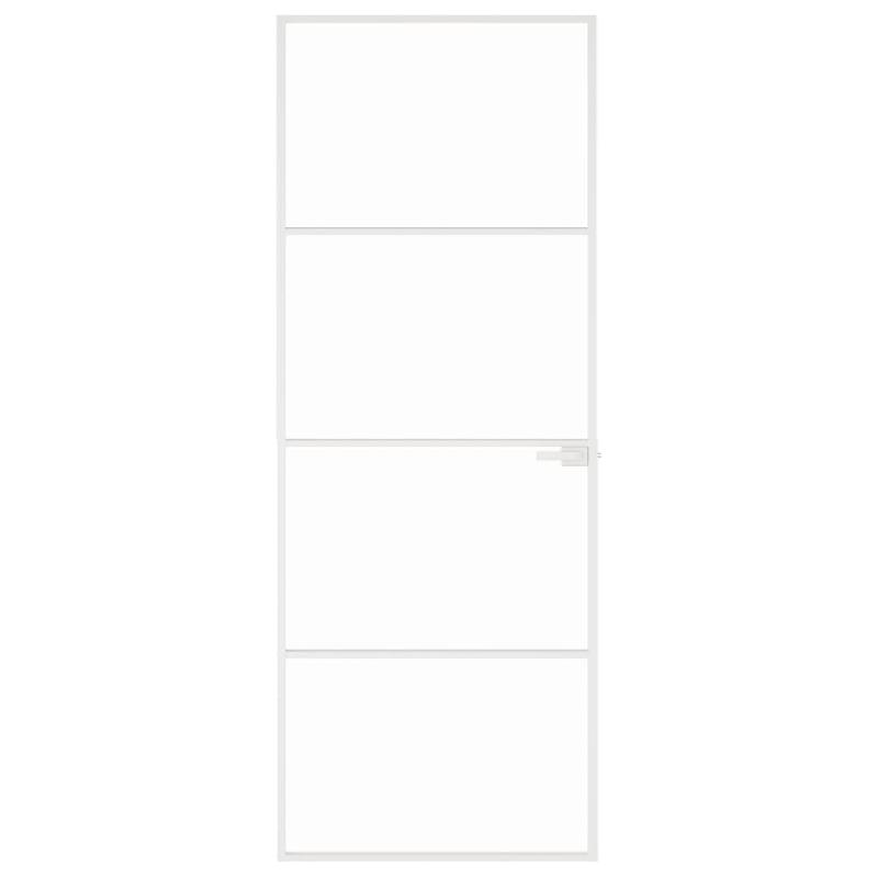 Vidaxl porte d'intérieur blanc 76x201,5 cm trempé verre aluminium fin 153666_1