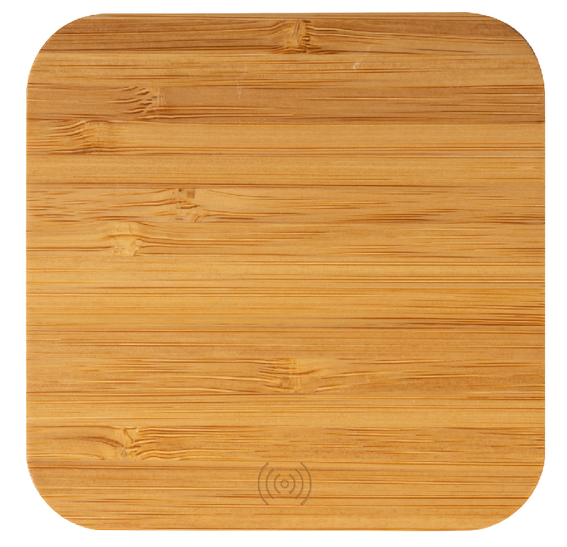 Support mobile sans fil - Chargeur induction 5W en bambou avec 2 ports USB_1