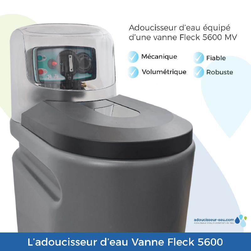 Adoucisseur eau 16l fleck 5600 mv mécanique volumétrique complet avec accessoires fabriqué en france_1