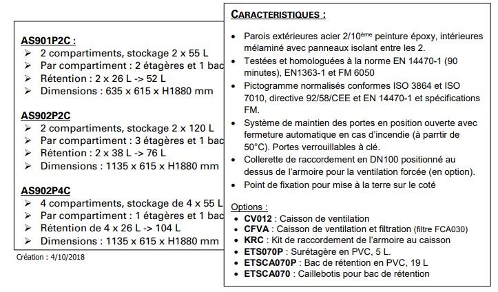Armoire de sécurité pour produits inflammables  capacité 2 x 55 l - AS901P2C  - DELAHAYE INDUSTRIES_1