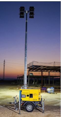 Mât d'éclairage mobile Atlas Copco HiLight H5+ - LED, couverture lumineuse 5000m², faible consommation - disponible en location_1