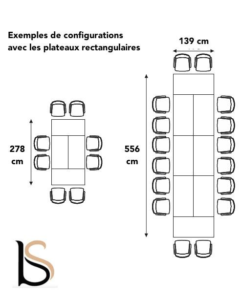 Table abattante polyvalente avec plateau rectangulaire - MDD - 139 x 69,5 cm_1