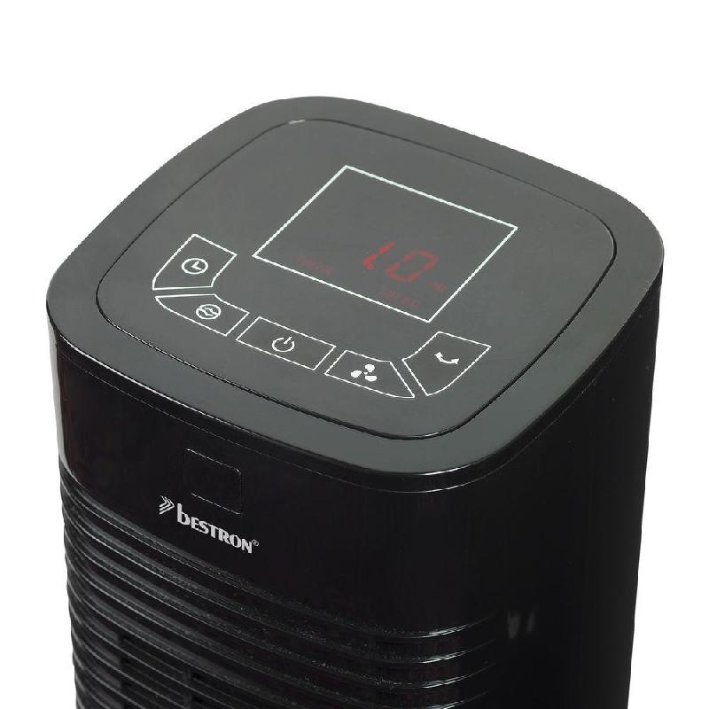 Ventilateur tour avec télécommande noir pivotant 50 Watts 3 vitesses H.80cm_1