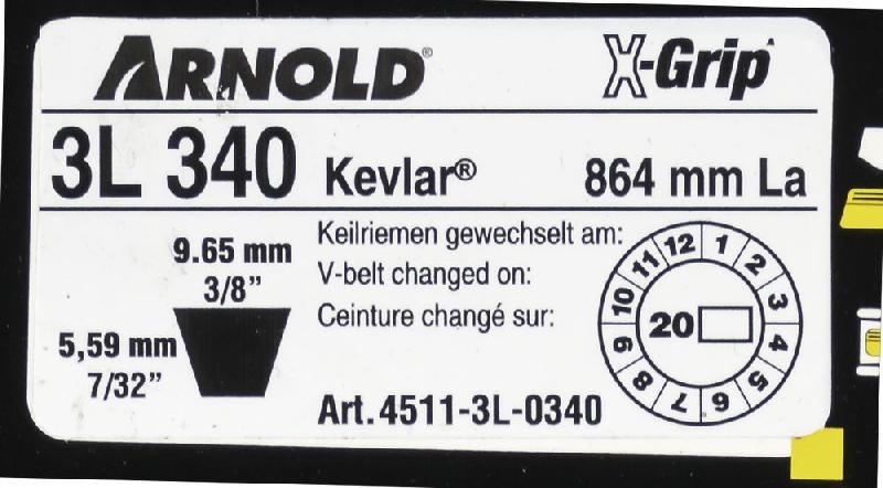 Courroie trapézoïdale X-Grip V - type 3L340_1