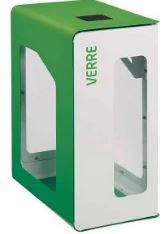 Borne de tri sélectif 90L Vigipirate sans serrure - Façade blanche - CUBATRI_1