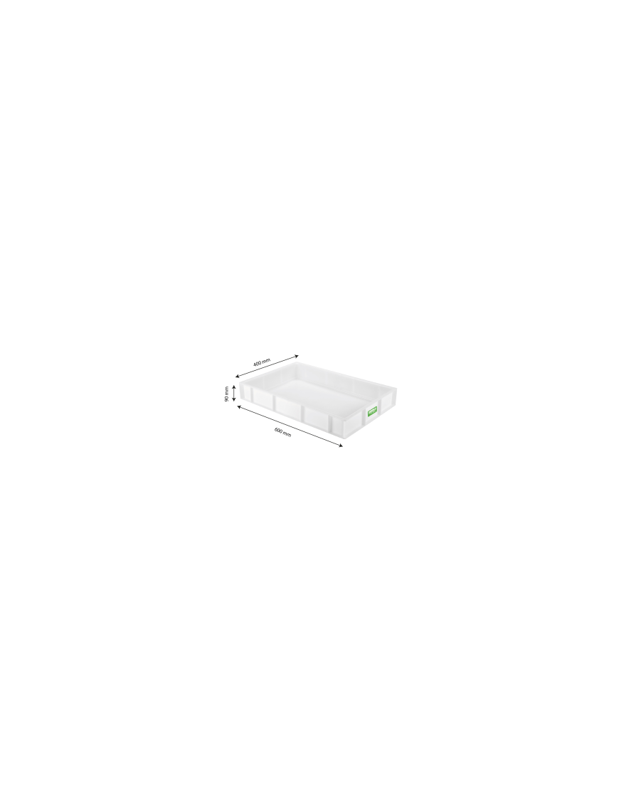 Bac à pâton biosourcé 600 x 400 x 90 mm - 15L - Empilable et fond plat_1