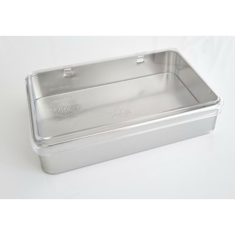 Boîte métal blanche - couvercle transparent avec charnière - Haut. 4 cm - BA000194 - Fabriquée à Massilly, France_1