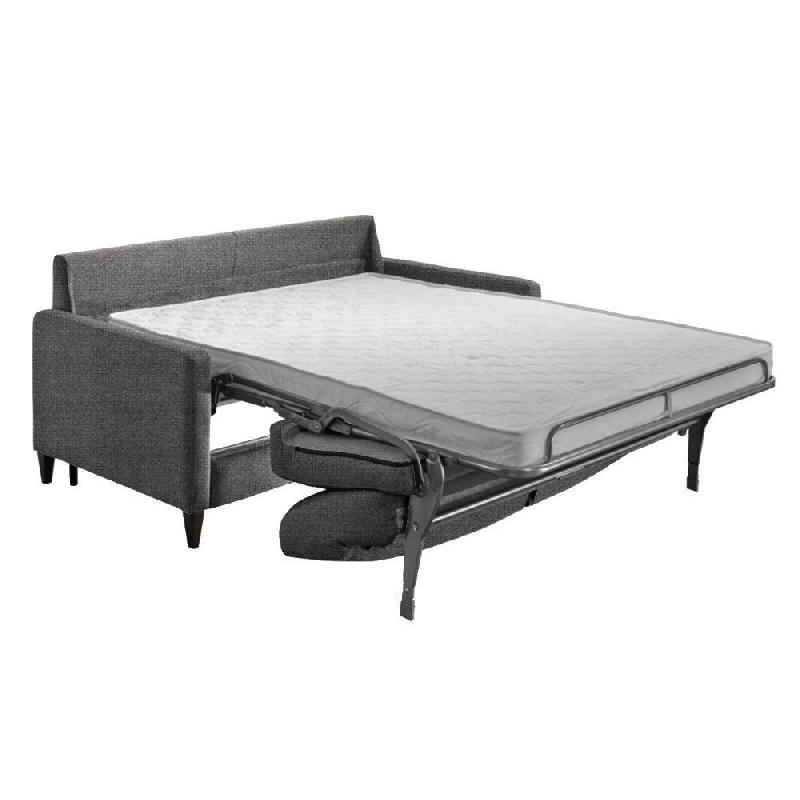 Canapé convertible express OSLO Tweed gris silver - Couchage 140x197 cm - Matelas 16 cm - Sommier à lattes Renatonisi_1