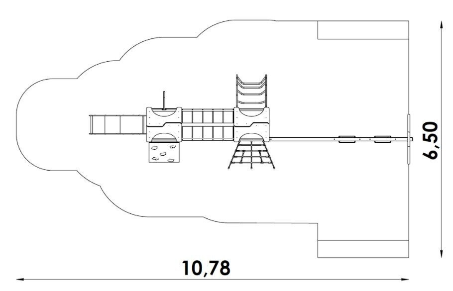 Jeu multi tours avec balançoire double en acier inoxydable - Référence BT11504 - Structure conforme EN1176_1