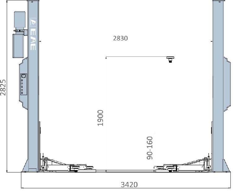 Pont élévateur premium 2 colonnes 4,2 tonnes déverrouillage automatique - 400 V_1