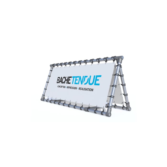 Barrière publicitaire double - Structure double - So-Banner - Bâche Tendue_1