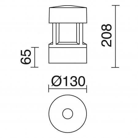 Borne Mini NICO IP65 E27 70W - Anthracite - Hauteur 20.8 cm - IP65 - IK08 - Aluminium_1