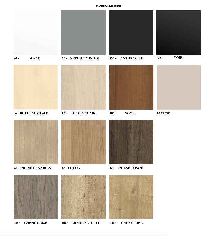 Bureau bench 3 personnes Ogi A - MDD. - Blanc 9010, Acacia clair_1