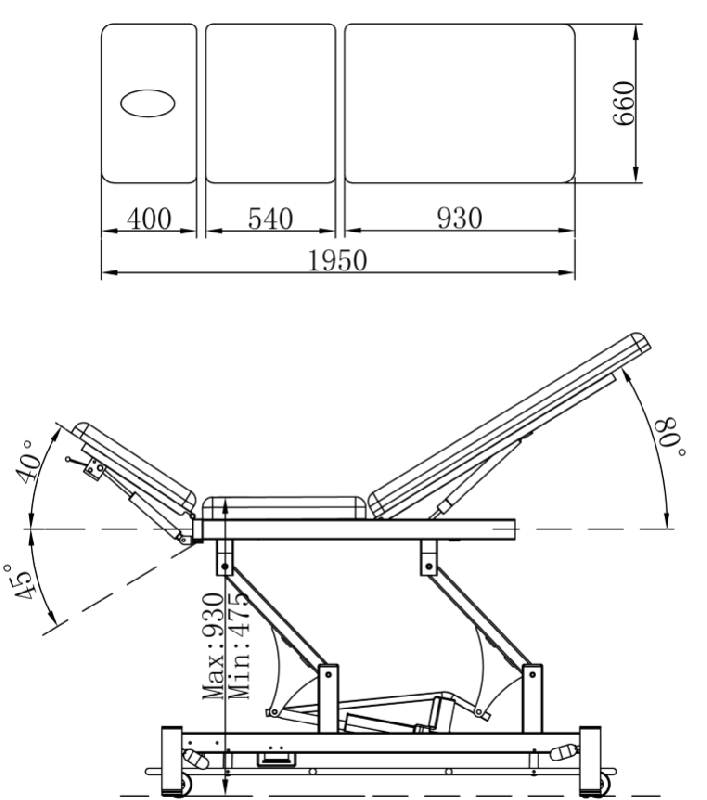 EL03 Robin - Lit de traitement électrique Coinfycare - Trois sections, solide et polyvalent_1