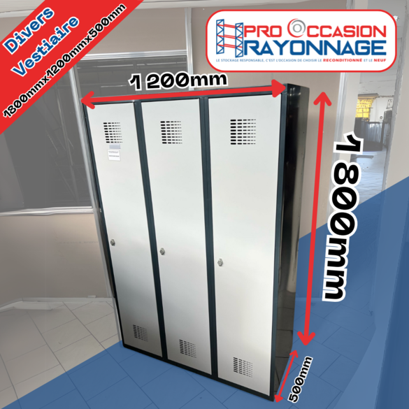 Vestiaire métallique noir 3 portes_1