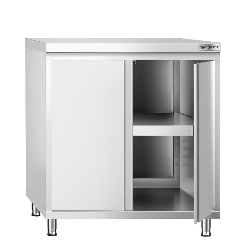Meuble bas inox central P 700 mm avec portes - 800_1