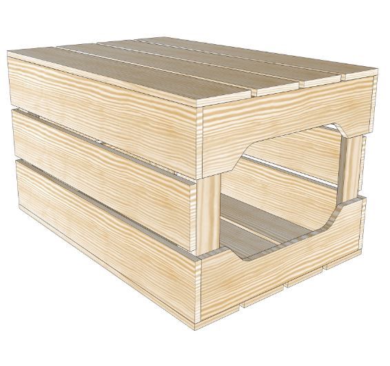 S3 - Caisses en bois - Simply A Box - L36 x H31 x P54 cm - Bois brut ou 6 coloris de lasure à l'eau_1