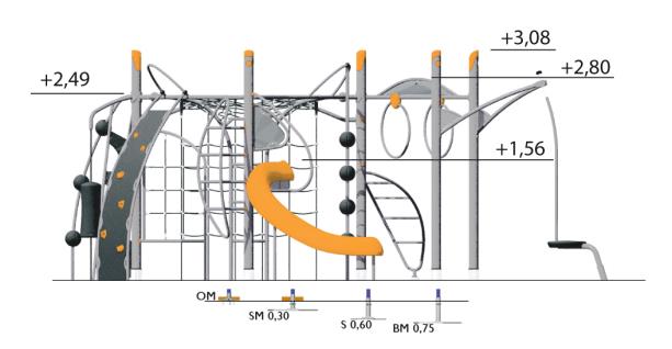 Structure multi-jeux pour enfants 5 à 12 ans - Agito Flow gris - Hags 8002212 - Fondation à enterrer_1