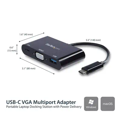 Adaptateur multifonction USB-C vers VGA avec port USB-A et Power Delivery_1