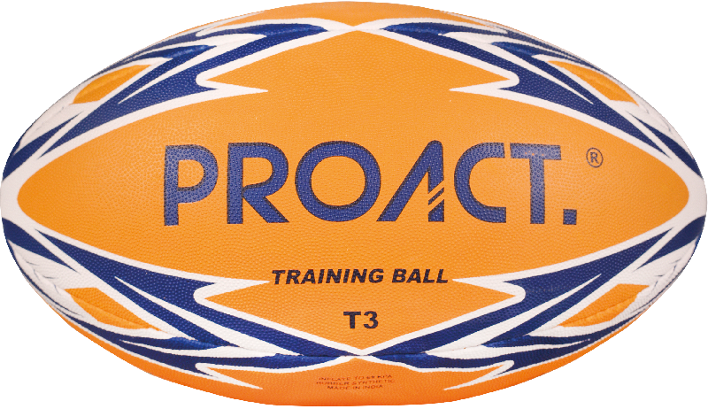 Ballon rugby challenger T3 - Réf: PA822 - 3 couches laminées - Finition grippy - Marque PROACT_1