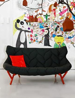 Canapé Foliage - Patricia Urquiola - 2 places, structure métal laqué et revêtements variés_1