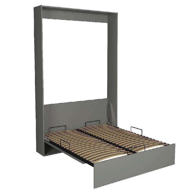 Lit escamotable Studio gris graphite mat - couchage 140x200 cm avec ouverture assistée et pieds automatiques_1