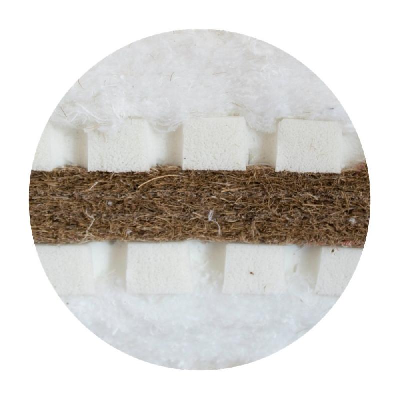 Matelas sandwich futon - couleur naturel - couchage 140 x 200 cm - épaisseur 16 cm - âme en mousse de latex et plaque en fibre de coco_1