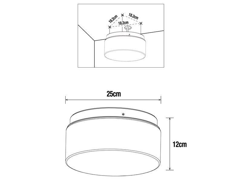 Plafonnier LED - Plastique blanc - 1 lumière - Diamètre 25 cm - Style Essentiel_1