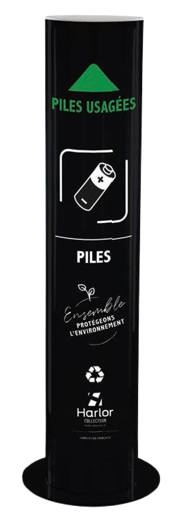 Collecteur de piles sur pied 30 litres - Polycarbonate incolore, résistant aux acides et lessives, avec marquage de remplissage_1